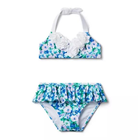 Janie and Jack Recycled Floral Rosette 2-Piece Swimsuit Size 18-24 Months